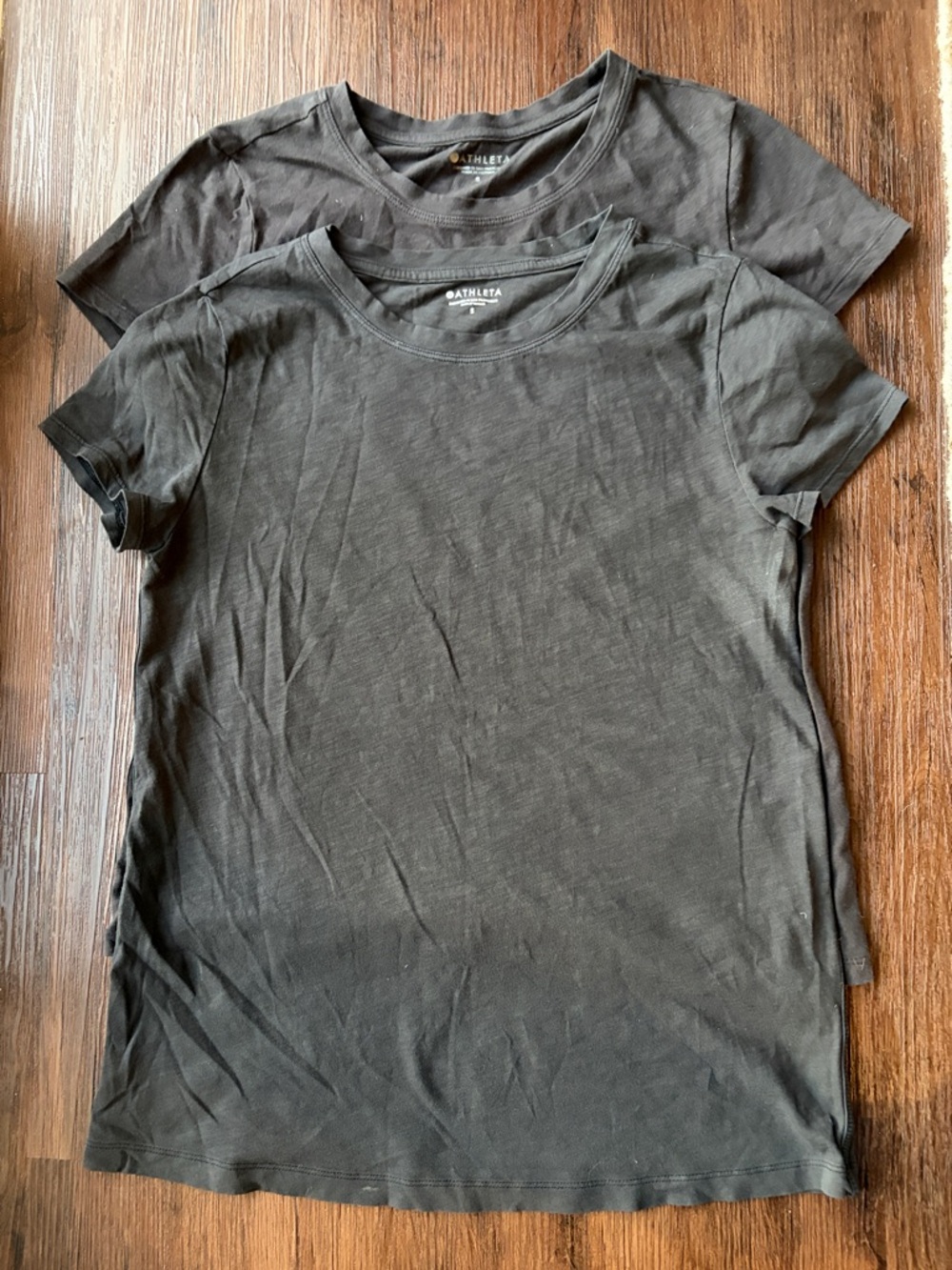Athleta 2 Black Athletic Performance Tshirts Women sz S Lot 2 EUC. 100% cotton.